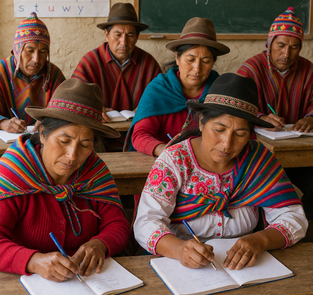 Indigenous Methodist leaders participating in leadership training in rural Bolivia